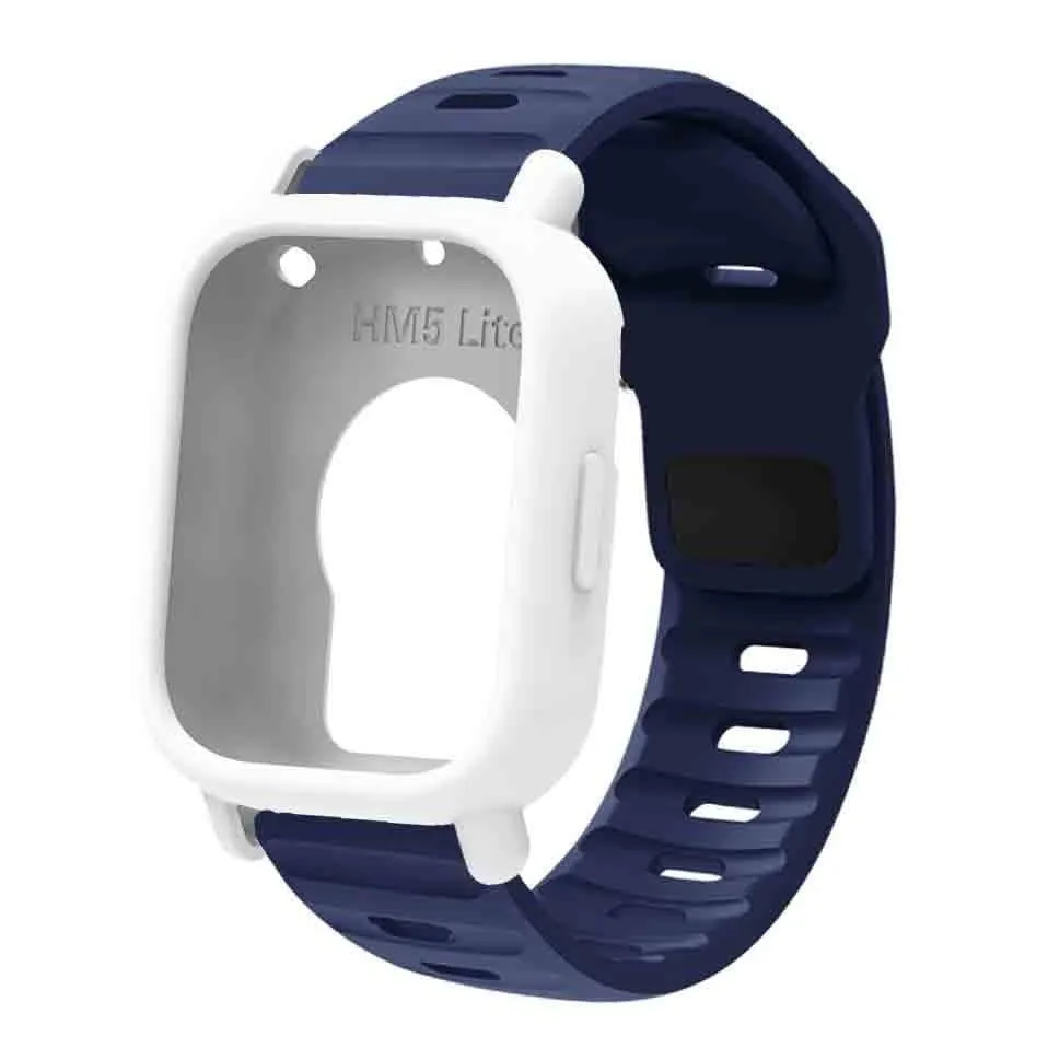 Silicone Strap & Bumper Cover for Smartwatch - Sporty Replacement Wristband Protector