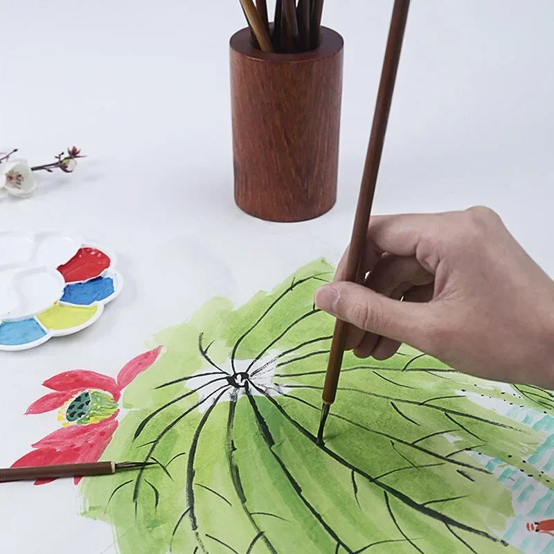 6/9/12/16Pcs Chinese Calligraphy Brushes Set with Roll-up Bamboo Brush Holder Painting Writing Kanji Art Watercolor Brush 6