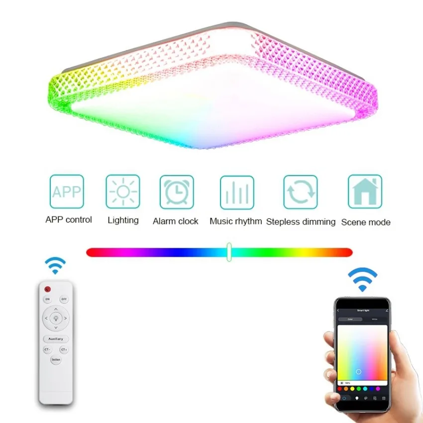 Tuya LED Ceiling Light Alexa Google Audio Control RGB Intelligent Dimming Light Living Room Bedroom Room Home Decoration