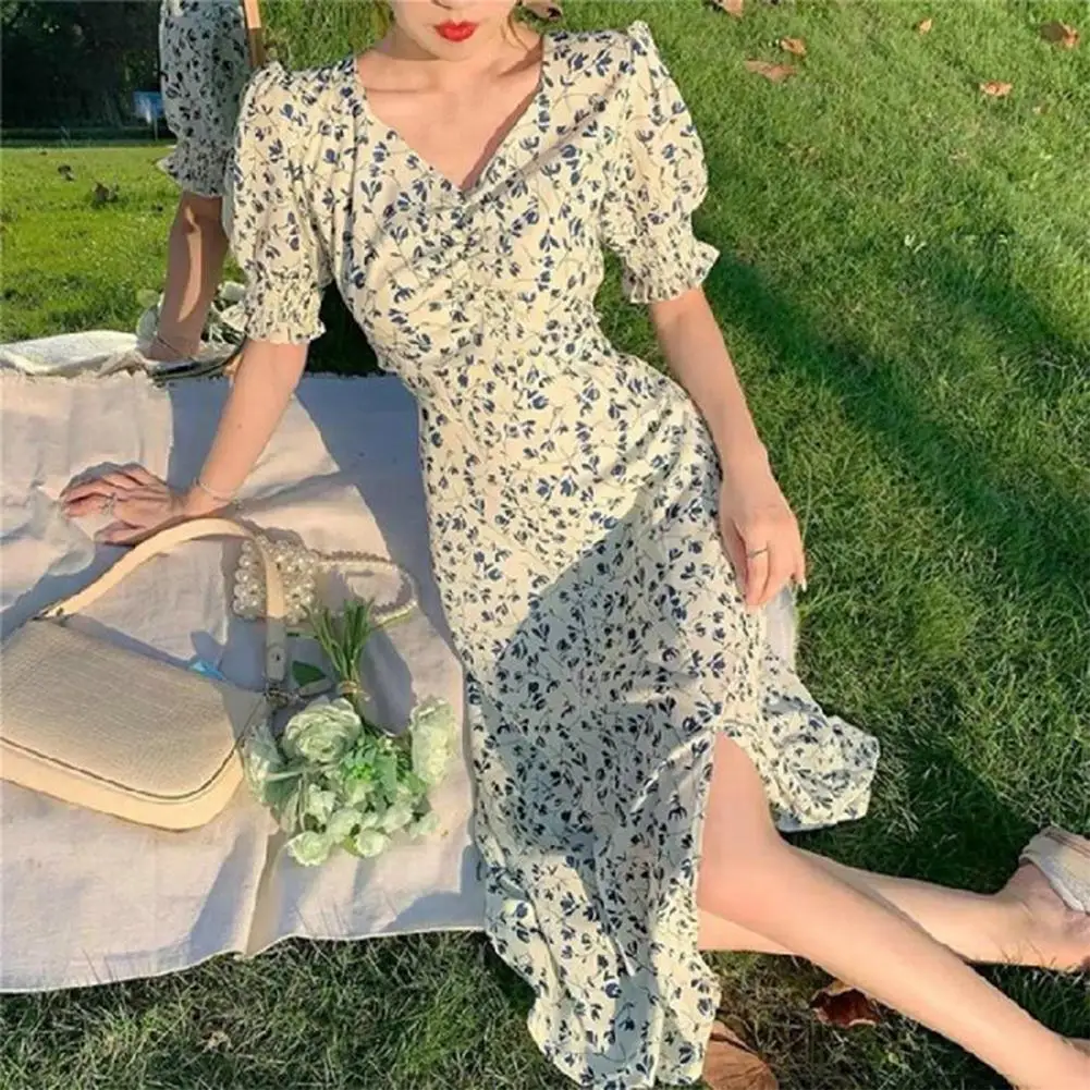 

Women Dress Beautiful Soft Side Split Elastic Cuff Women Summer Dress Women Garment Summer Dress Women Summer Dress