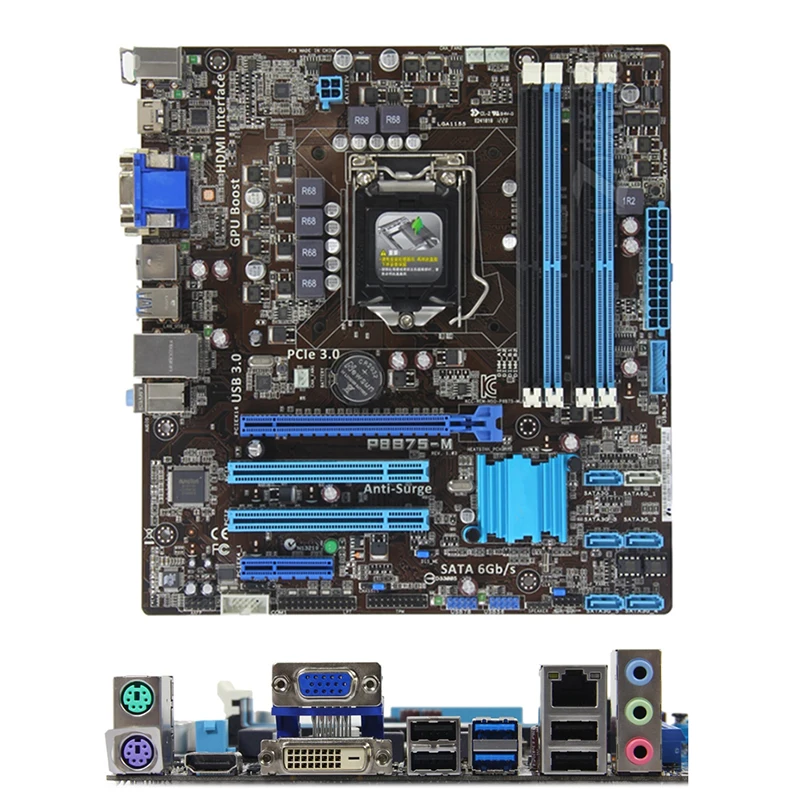 

Intel B75 P8B75-M motherboard Used original LGA1155 LGA 1155 DDR3 32GB USB2.0 USB3.0 SATA3 Desktop Mainboard