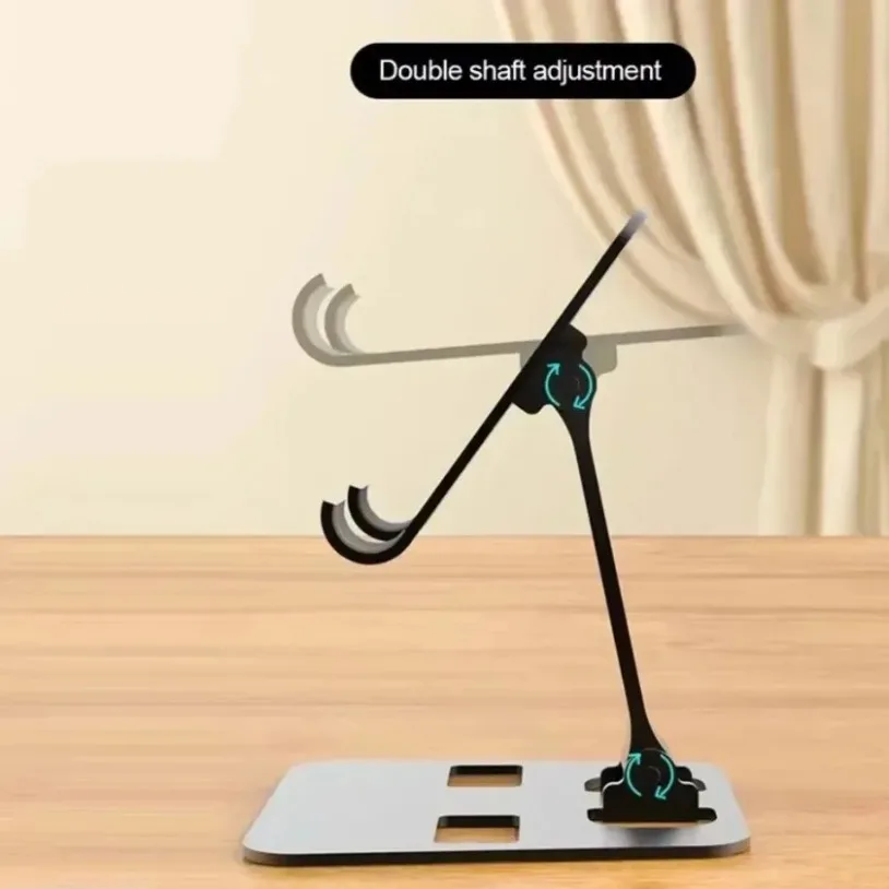 Phone Holder Xikcu Universal Foldable Desk Mount Stand for iPhone 12-16 Mobile Phone Tablet Desktop Aluminum Alloy
