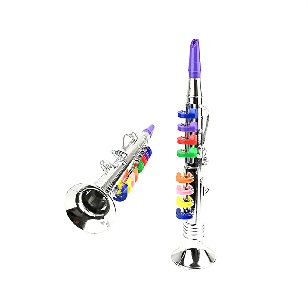 Kids Clarinet With 8 Colored Keys Preschool Universal Musical Playing Tool Simulation Instrument Interest Cultivation