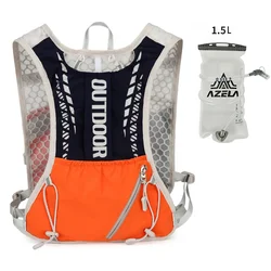 Reflective Hydration Backpack for Outdoor Sports & Cycling (Orange 1.5L WaterBag)