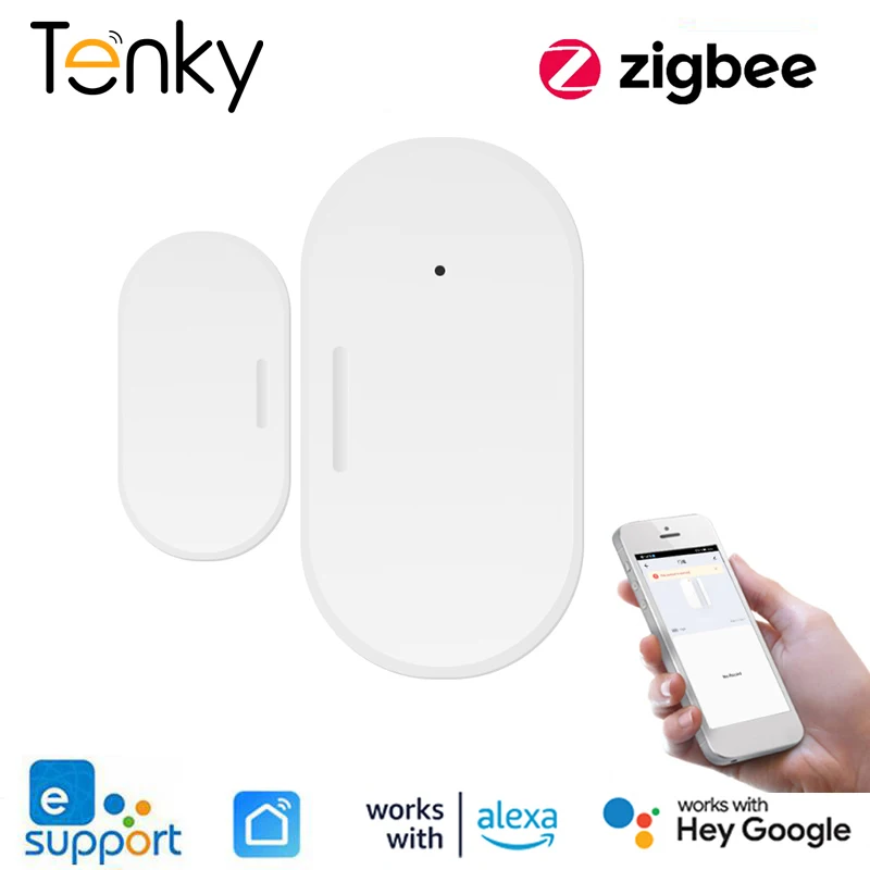 

Датчик окон и дверей Tuya Zigbee, детектор открытия ворот, система охранной сигнализации для умного дома