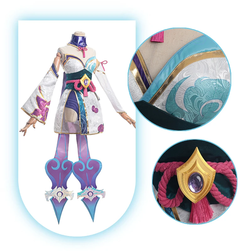 ROLECOS LOL Spirit Blossom Evelynn Cosplay Costume Game LOL Evelynn Dress Women Kimono Full Set with Headwear