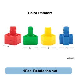 Interactive Montessori Busy Board Accessories Set - Wooden Locks and Leather Buckles for Educational Play and Intellectual Development (Four color nut)