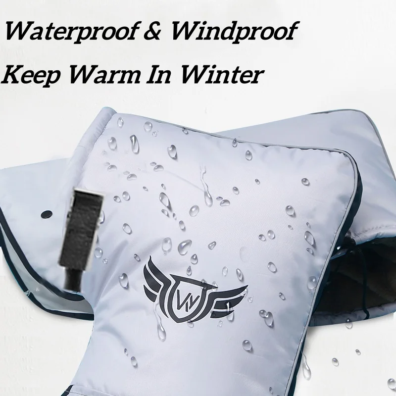 1Pair Windproof Handlebar Gloves Winter Outdoor Keep Warm Gloves For Motorcycle Vehicle Bicycle Handle Large Guard Cover Gloves 3
