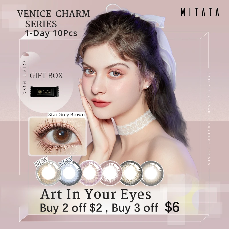 Mitata 10pcs(5pair) Color Contact Lenses With Diopter Vision Correction