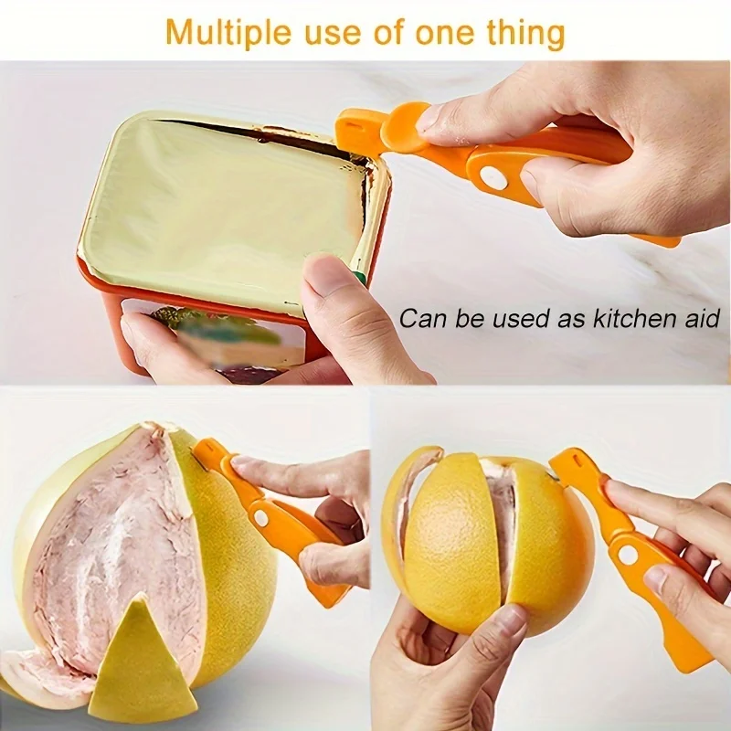 1pc Orange/lemon/grapefruit Plastic Plastic Peeler, Creative Cutter with Folding Handle, Kitchen Fruit and Vegetable Gadget