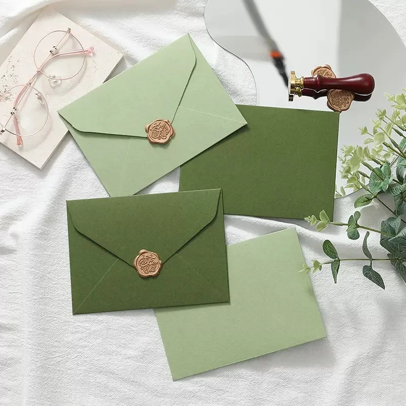Avocado Envelopes High-grade Thick Paper Envelopes for Letters Wedding Party Invitations Cards Postcards Cover 16x12cm 5pcs