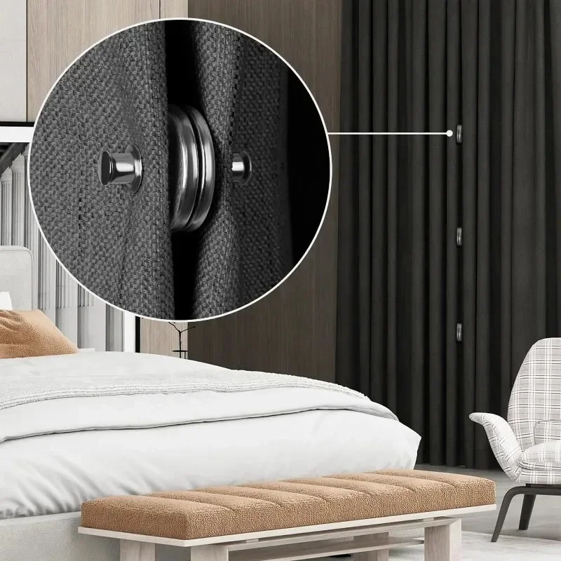 1-10Pairs Curtain Magnetic Button Nail Free Detachable Window Curtain Close Magnet Buckle Adjustment Curtain Clip Accessories