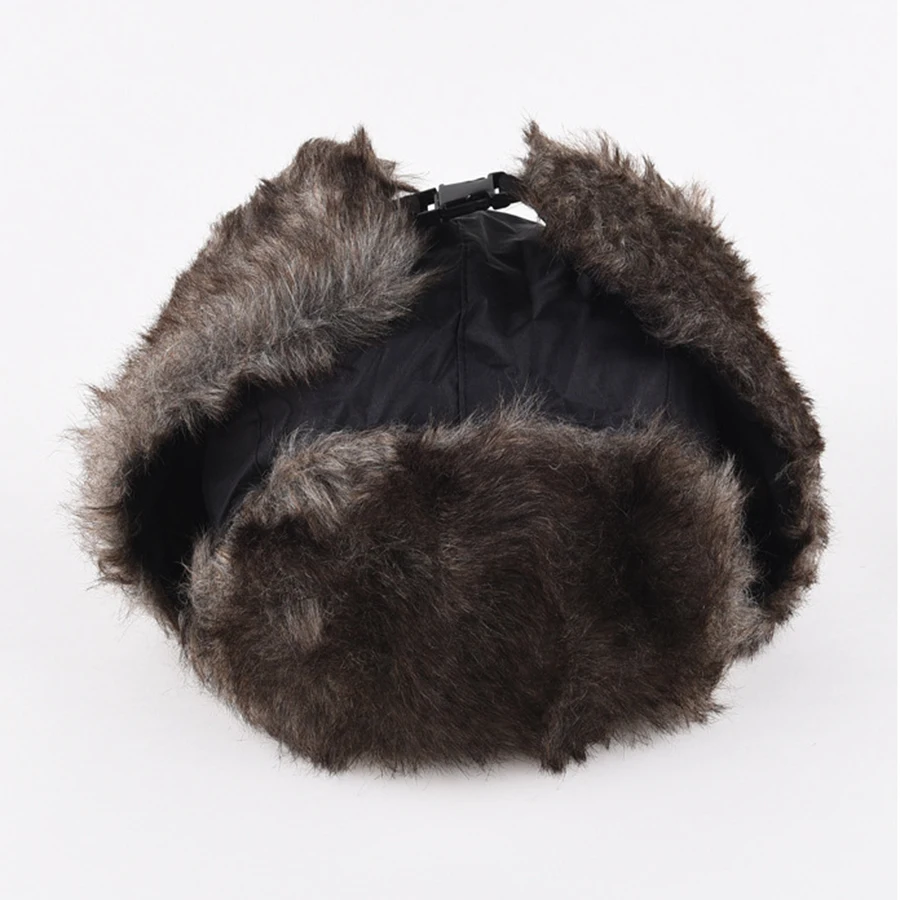 Men's Bomber Hats Winter Trapper Aviator Trooper Earflap Warm Russian Hats Outdoor Waterproof Ear Protectors Ski Hat winter hat earflap hat