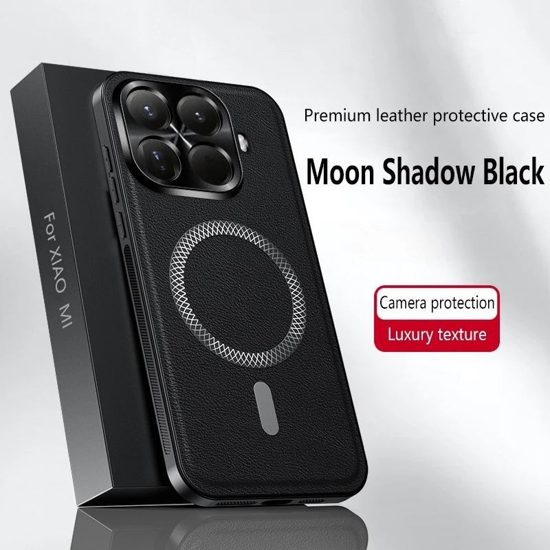 Premium PU Leather Magnetic Shockproof Wireless Charging Phone Case