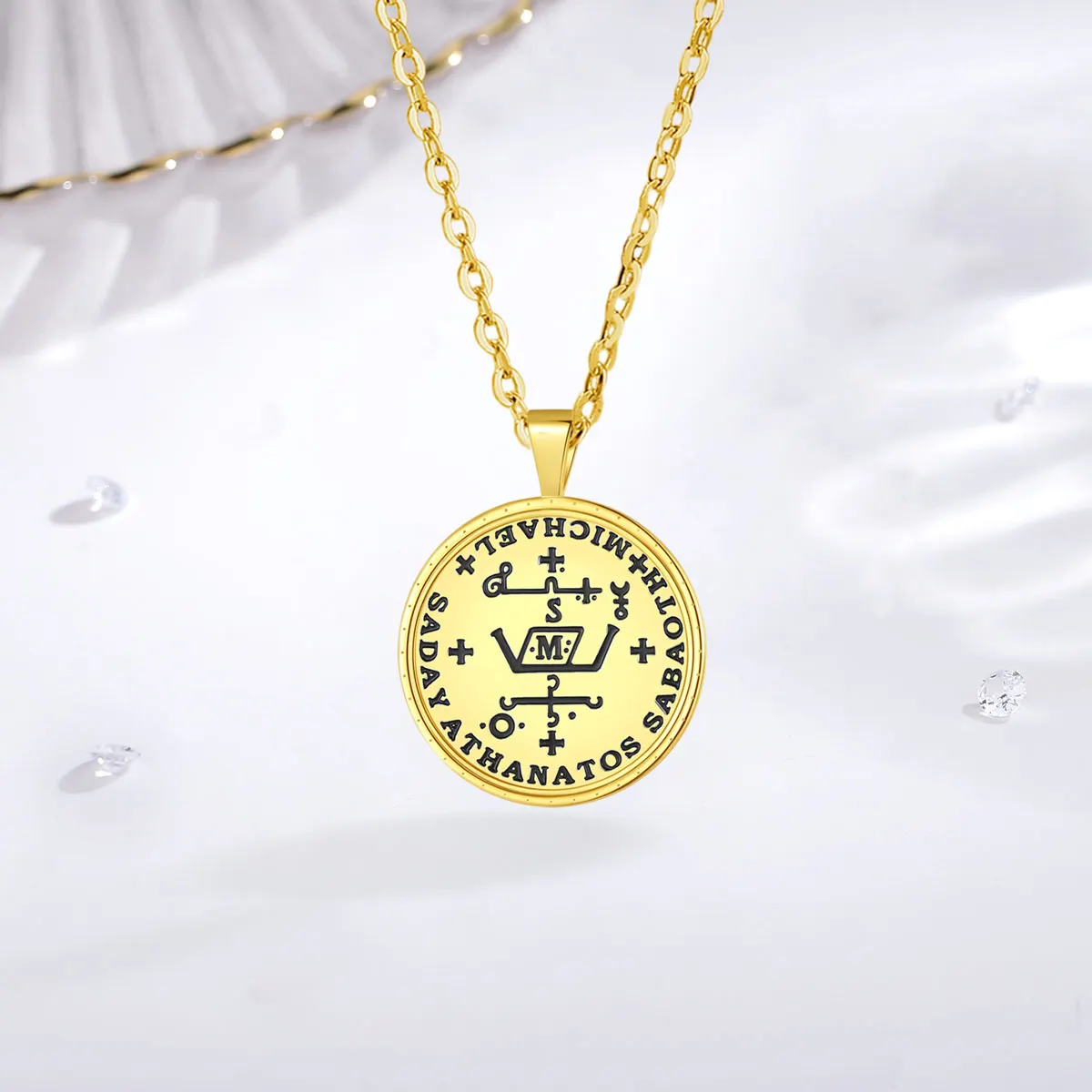 Pendant Necklace Silver Necklace Silver Pendant Eudora 925 Sterling Silver St.Michael Archangel Necklace Men Women 18K Gold Michael Christian Pendant Religious Jewelry Gift