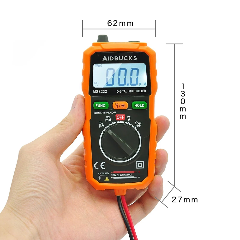 AIDBUCKS Digital Multimeter DC AC Voltage Current Resistance Test Ammeter Multi Tester Auto Range DMM Tester NCV Measurement