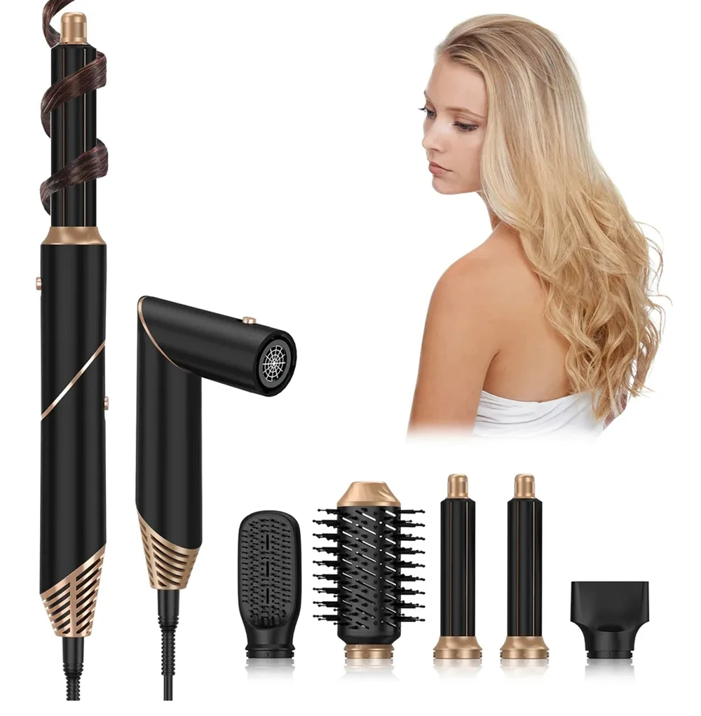 Description Picture 5 of itemHigh Speed 5 in1 Hair Dryer Brush Curling Iron Foldable Curler and Straightener Negative Ion Hair Styling Tools Hot Air Comb
