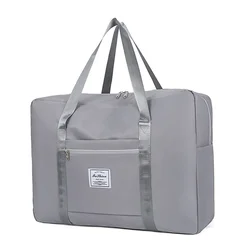 Spacious Waterproof Folding Travel Tote & Duffle Bag (Grey M)