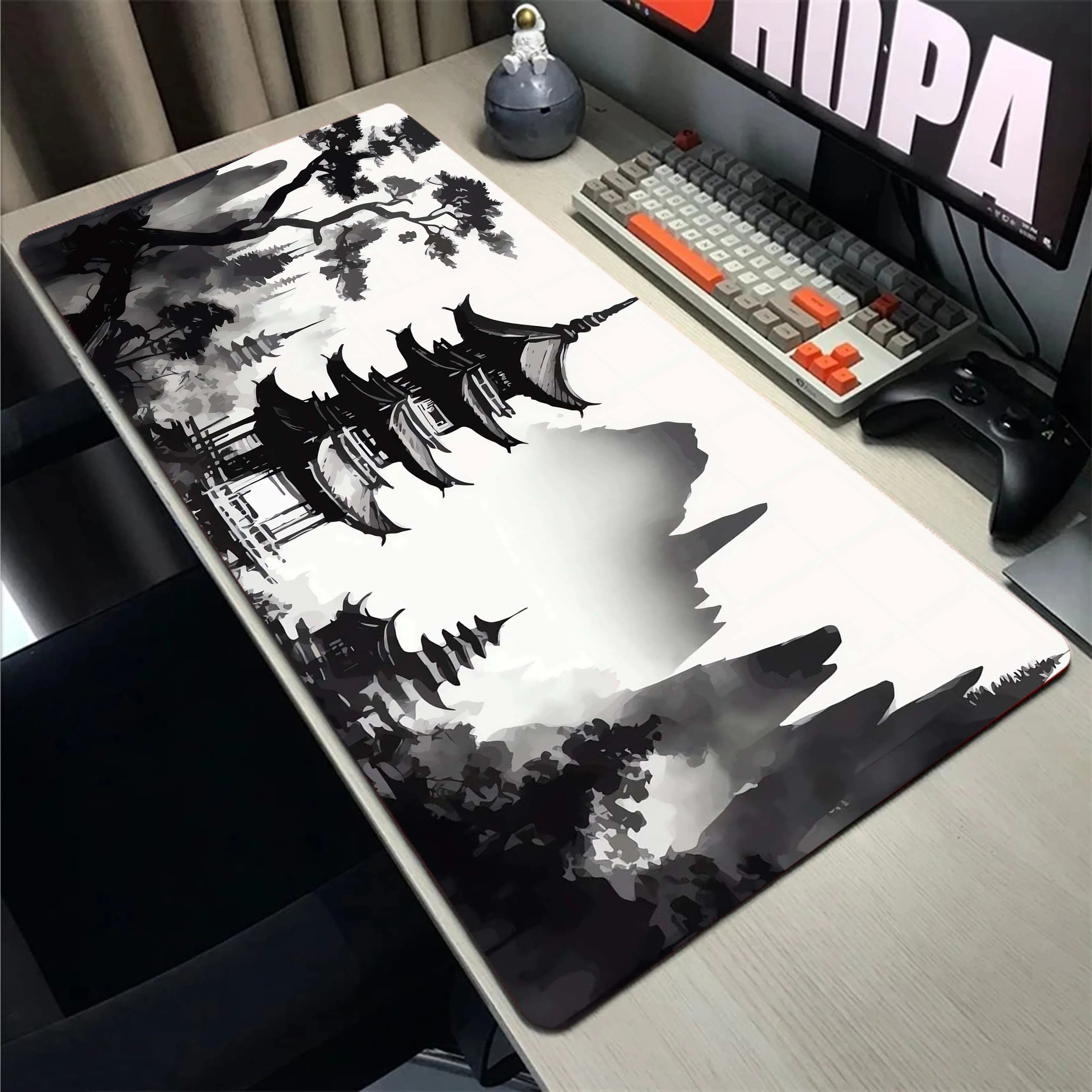 

Mountain Serenity Japan Art Mouse Pad Gaming Mousemat Large Desk Mat Pc Gamer Accessoires Mousepad Speed Keyboard Pads XXL