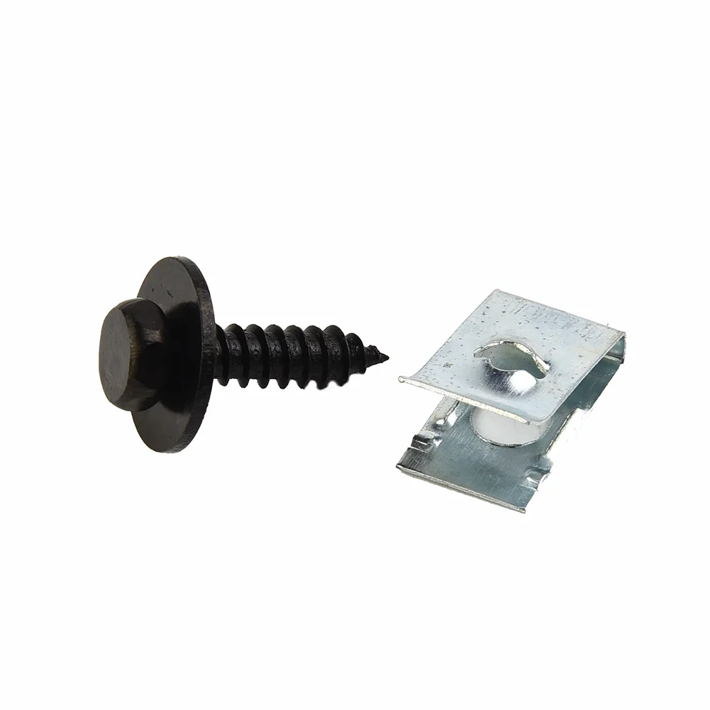 

40Pcs/20Set Screw Clips Black & Silver Engine For BMW 1/3/5/6/7/X/Z Series Guard Metal Nut Undertray Durable Hot sale