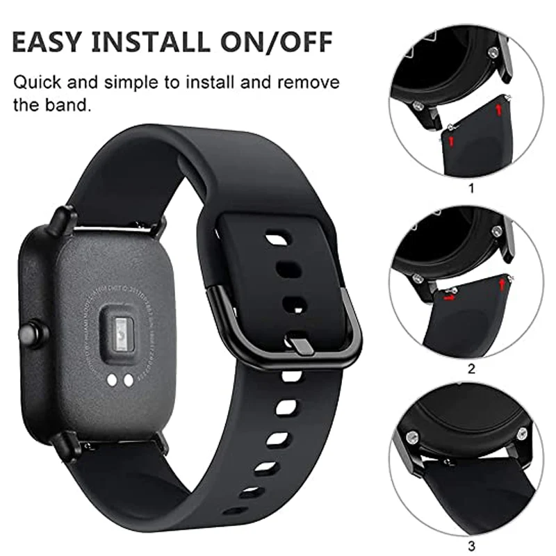 HOMTERN Cinturini di ricambio per smartwatch da donna e uomo, larghezza 20 mm, compatibili con AMAZFIT GTS/GTS 2 Mini/GTS 3, BIP U/BIP S/BIP S Lite e