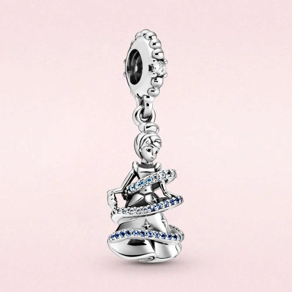 Breloque en argent regardé 925 pour femme, perle Cendrillon, pendentif voiture Aliments, Herocross Disney, convient au bracelet Pandora original, cadeau de bijoux