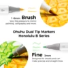 Ohuhu Honolulu B Marker Pen Set Color Markers Alcohol Art Markers Refillable Dual Tips Sketching Drawing Manga School Supplies 5