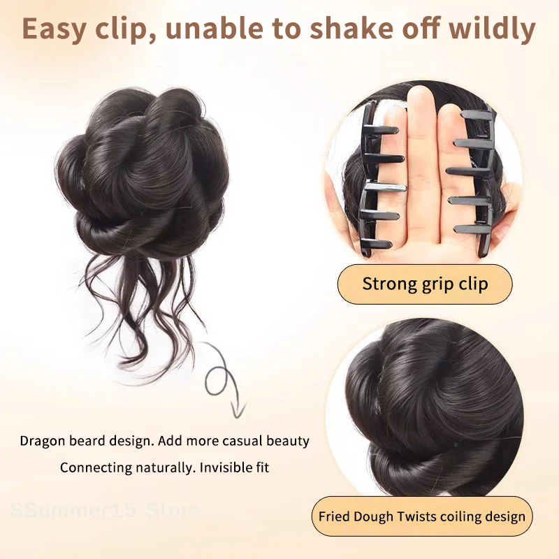 Nuovo Chignon Sintetico a Coda di Cavallo con Clip, Extension per Capelli Ricci e Voluminosi per Donna - immagine 4