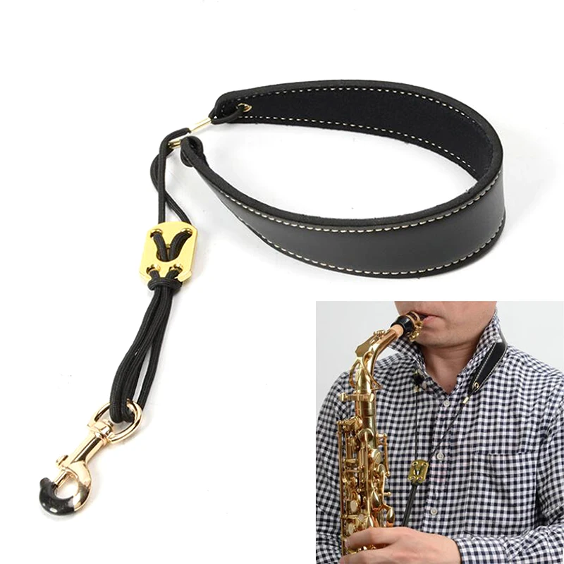 

1 Pc Adjustable Saxophone Neck Padded Leather Strap Sax Harness Hanging Belt Strap