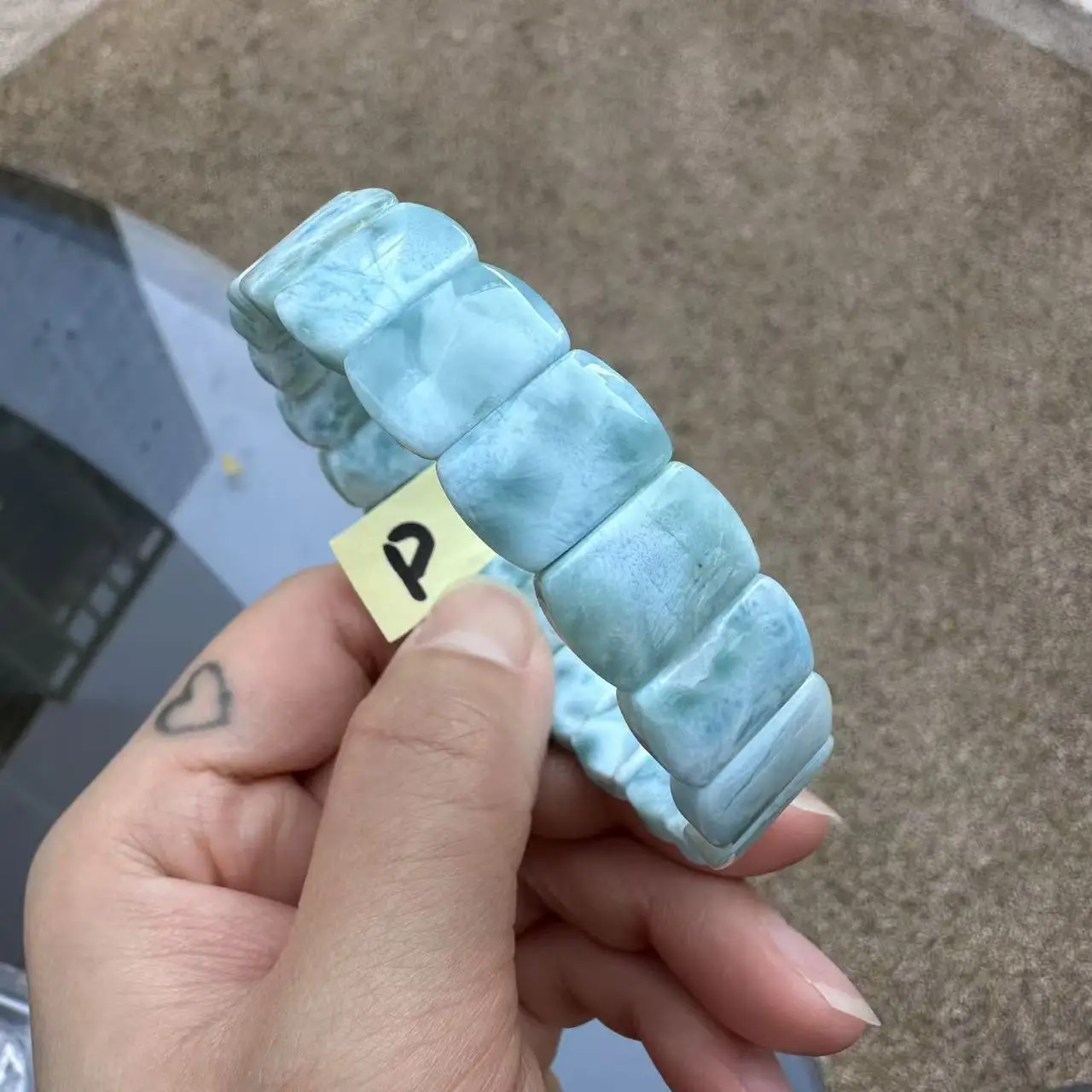 2026 AAA Grade Natural Larimar/Copper Pectolite Bead 10x14mm Bracelet Dominicana Genuine Larimar Gemstone Bangle Woman Wholesale