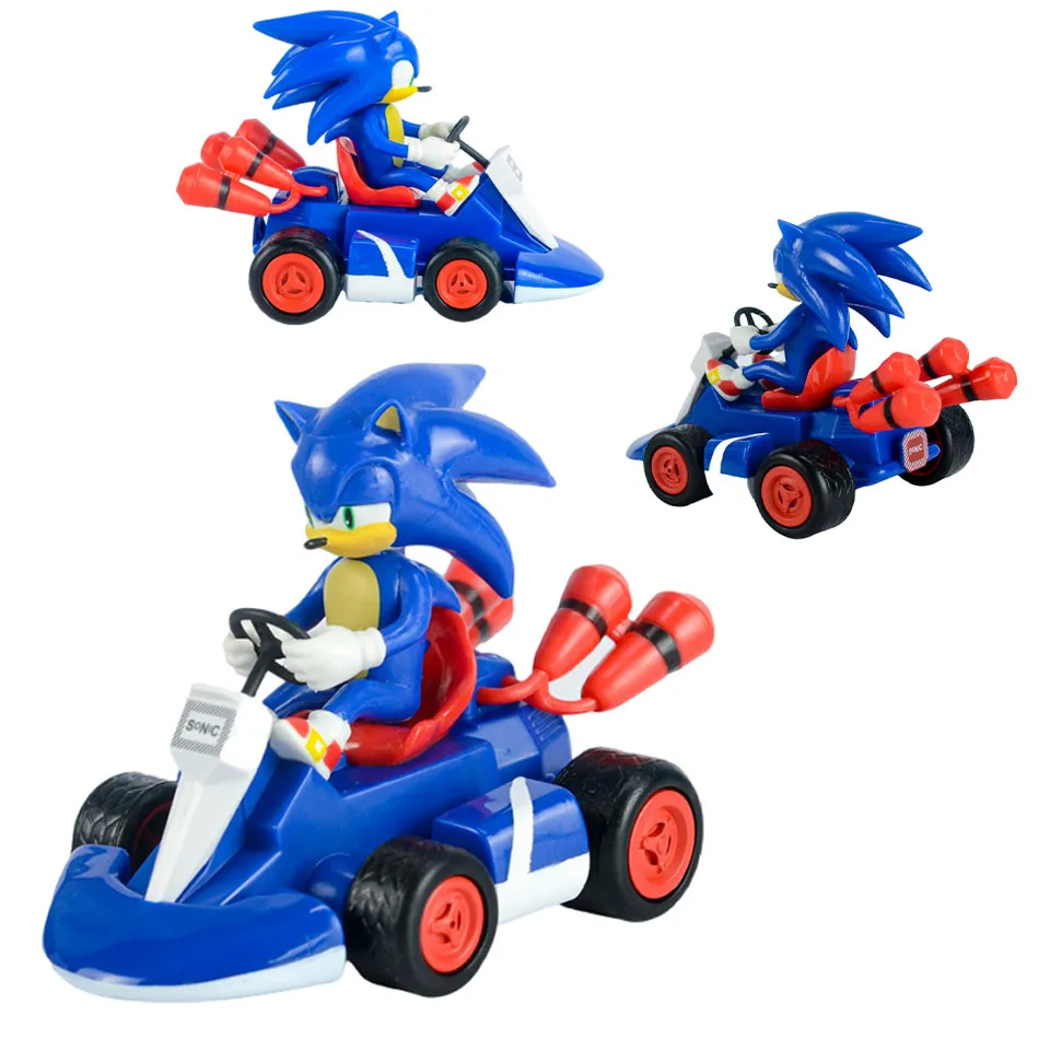 Anime Sonic the Hedgehog Pull Back Car Hedgehog Shadow Tails Rouge the Bat Action Figure Toys Anime Game Doll Kid Gifts 3