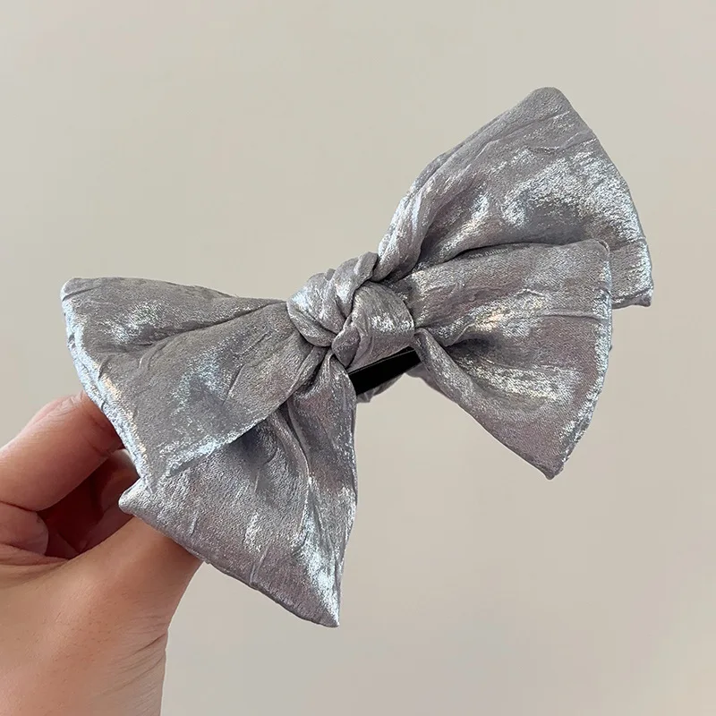 Children's Hairpin Silver Ball Head Artifact Grab Clip Girls Bow Kids Headwear Baby Girl Hair Accessories