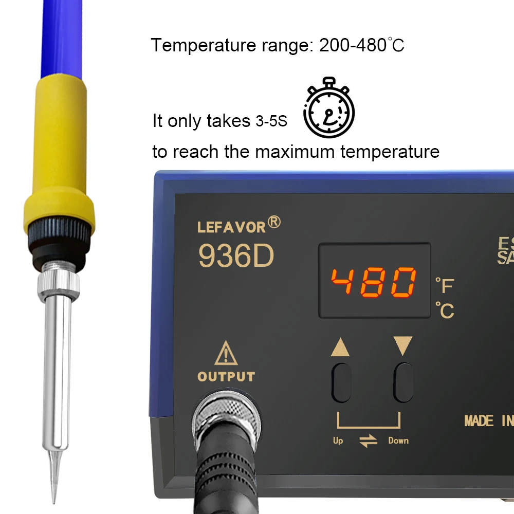 KATSU 60W Digital Lötstation Mit LCD-Display – Temperaturregelbar Von 200°C Bis 480°C, Inkl. 4 Lötspitzen