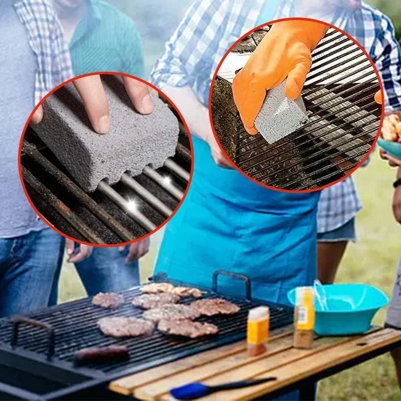Spot 1 Pcs BBQ Grill Brick Griddle Cleaner Barbecue Scraper Cleaning Stone BQ Racks Stains Grease Cleaner BBQ Tools clean Stone