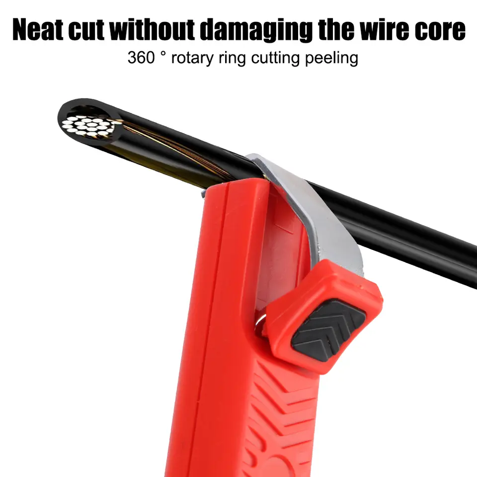8-28mm Adjustable Round Cable Insulation Stripper Sheath Cutting Hand Tool image 4