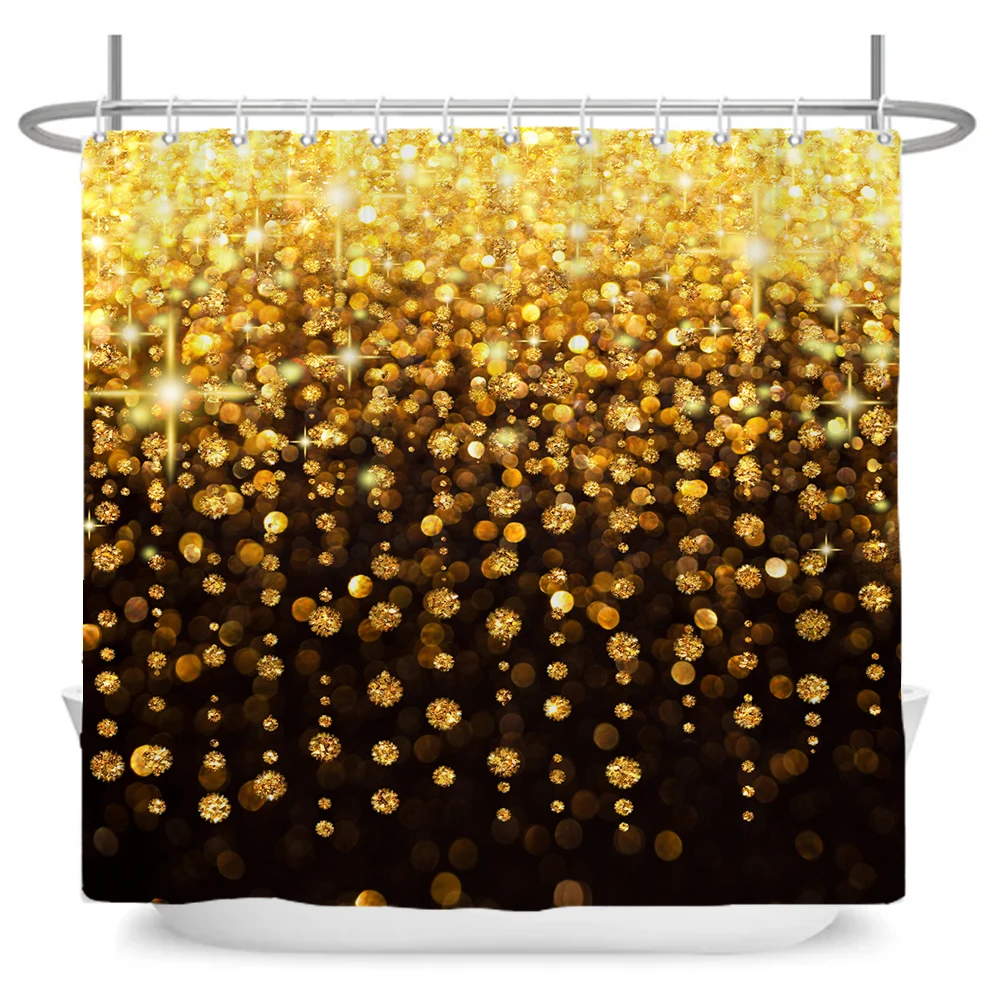

Golden Glisten Dream Colorful Waterproof Fabric Shower Curtain For Bathroom Screen Decor Large Size Wall Cloth Background Cloth