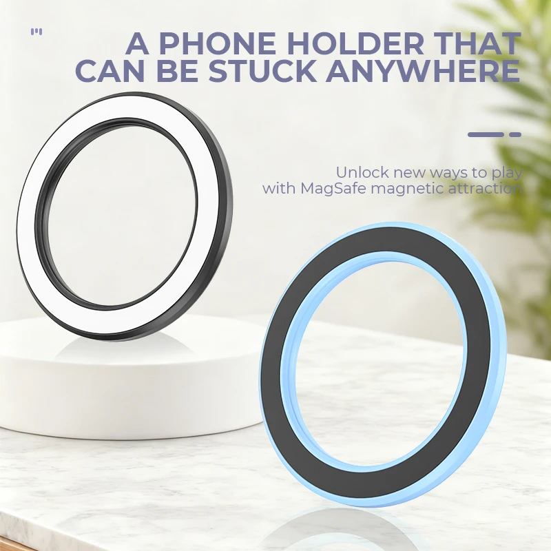 Per Magsafe Forte anello magnetico Supporto per telefono Supporti Magnete adesivo Supporto per telefono cellulare da parete Supporto per cruscotto per auto per IPhone 15 - immagine 2