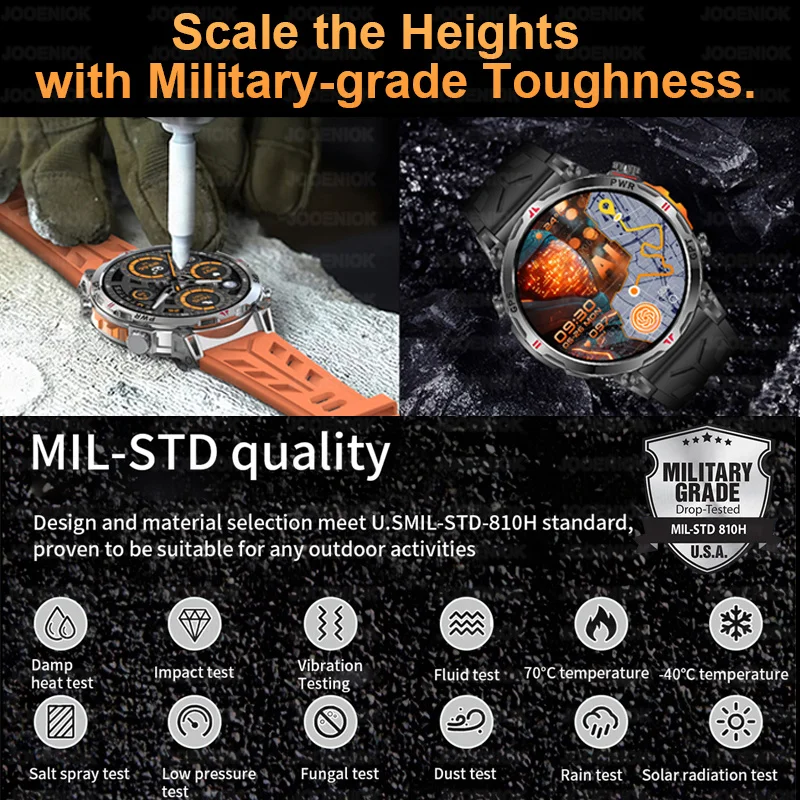 Professional GPS Sports Smartwatch Men 650mAh Battery Compass Altitude 5ATM Waterproof AMOLED Sceen BT Call GPT Assistant Watch