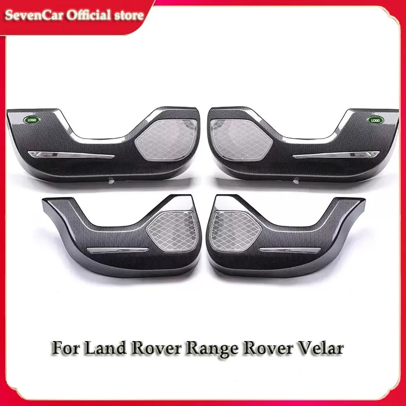 

4pcs ABS Carbon Fiber Car Door Panel Anti-kick Anti-dirty Guard Cover Trim For Land Rover Range Rover Velar Accessories