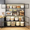 Multi-layer Microwave Ovens Pots Storage shelf Home Multi-functional Storage Cabinets Floor-standing Kitchen Cabinets Sideboard 2