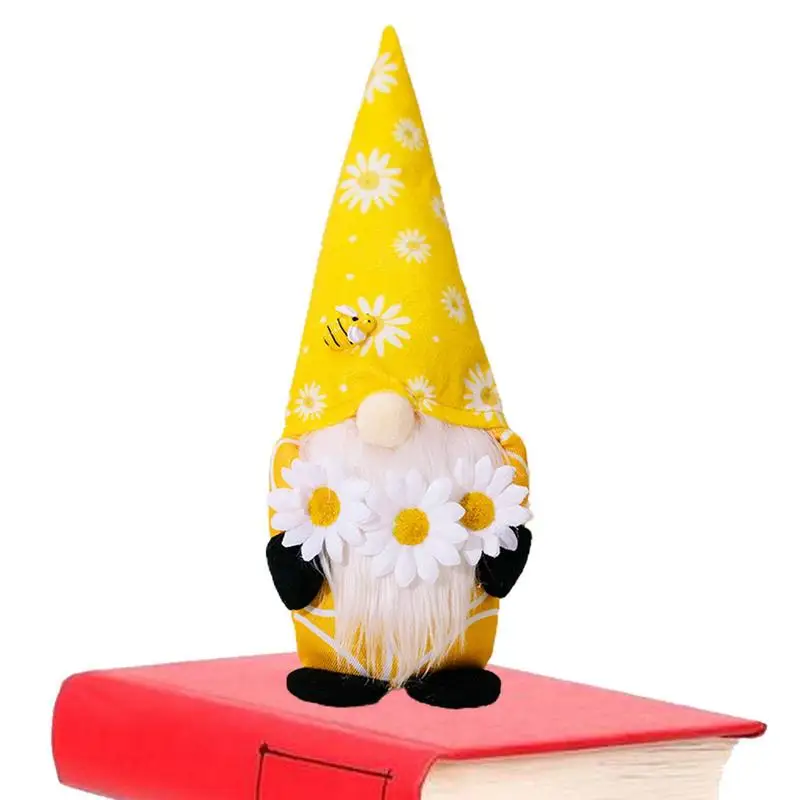 

Spring Gnomes Faceless Dwarf Plush With Sunflower Elements Soft And Durable Spring Theme Gnome Decor For Home Offices Cafe