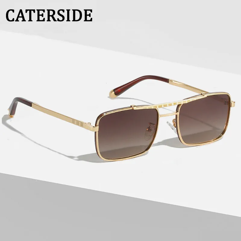 

CATERSIDE Fashion Metal Eyewear Double Bridge Style Gradient Sunglasses Men Women Classic Brand Design Sun Glasses Oculos De Sol