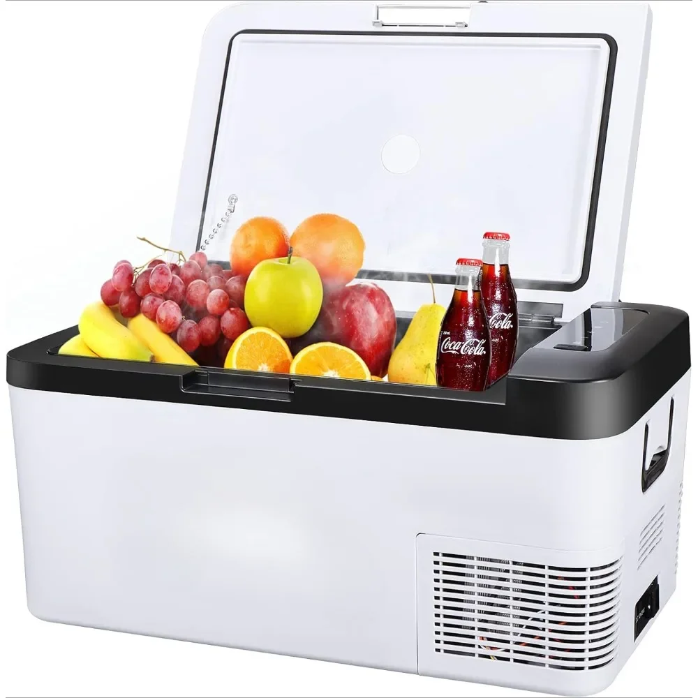 12 volt car refrigerator portable freezer electric cooler (-4 &deg; F-68 &deg; F) with 12/24V DC and 110V AC power cords
