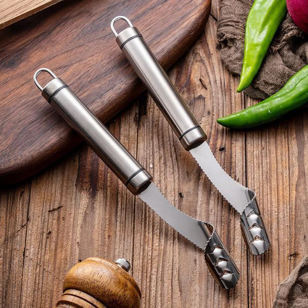 Portable Chili Pepper Core Remover Stainless Steel Green Pepper Seeded Removers Knife Kitchen Vegetable Slicer Vegetable Gadgets