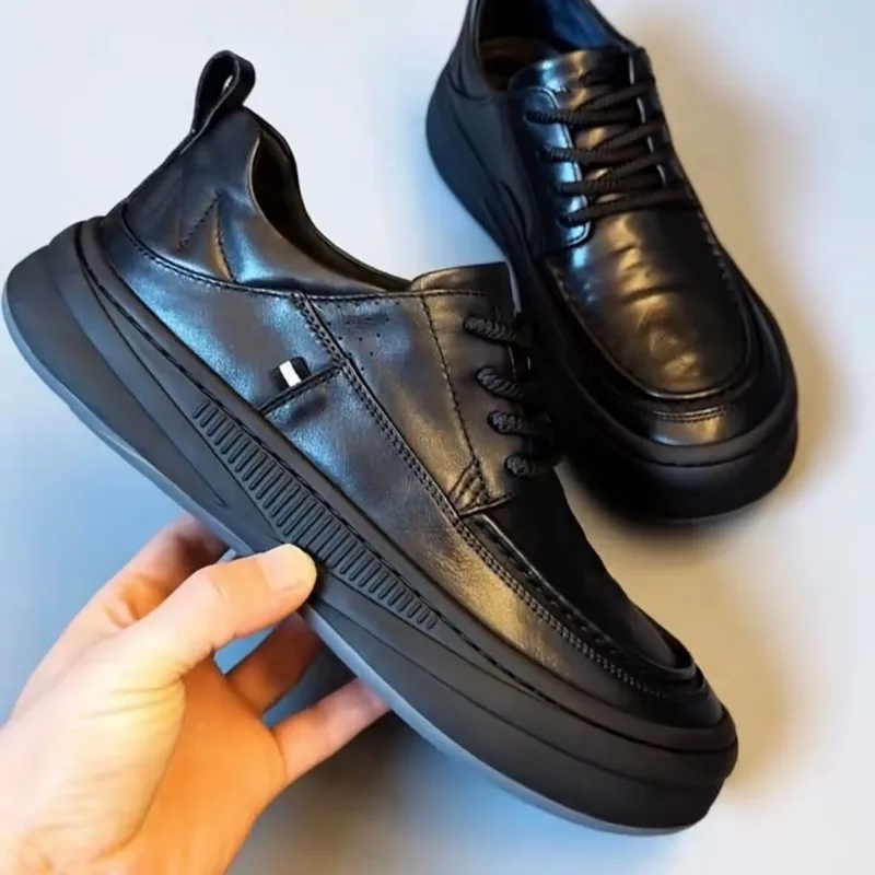 New Designer Leather Loafers for Men Spring Autumn Soft-soled Dress Shoes Male Fashion Casual Non-slip Man Driving Shoes 4
