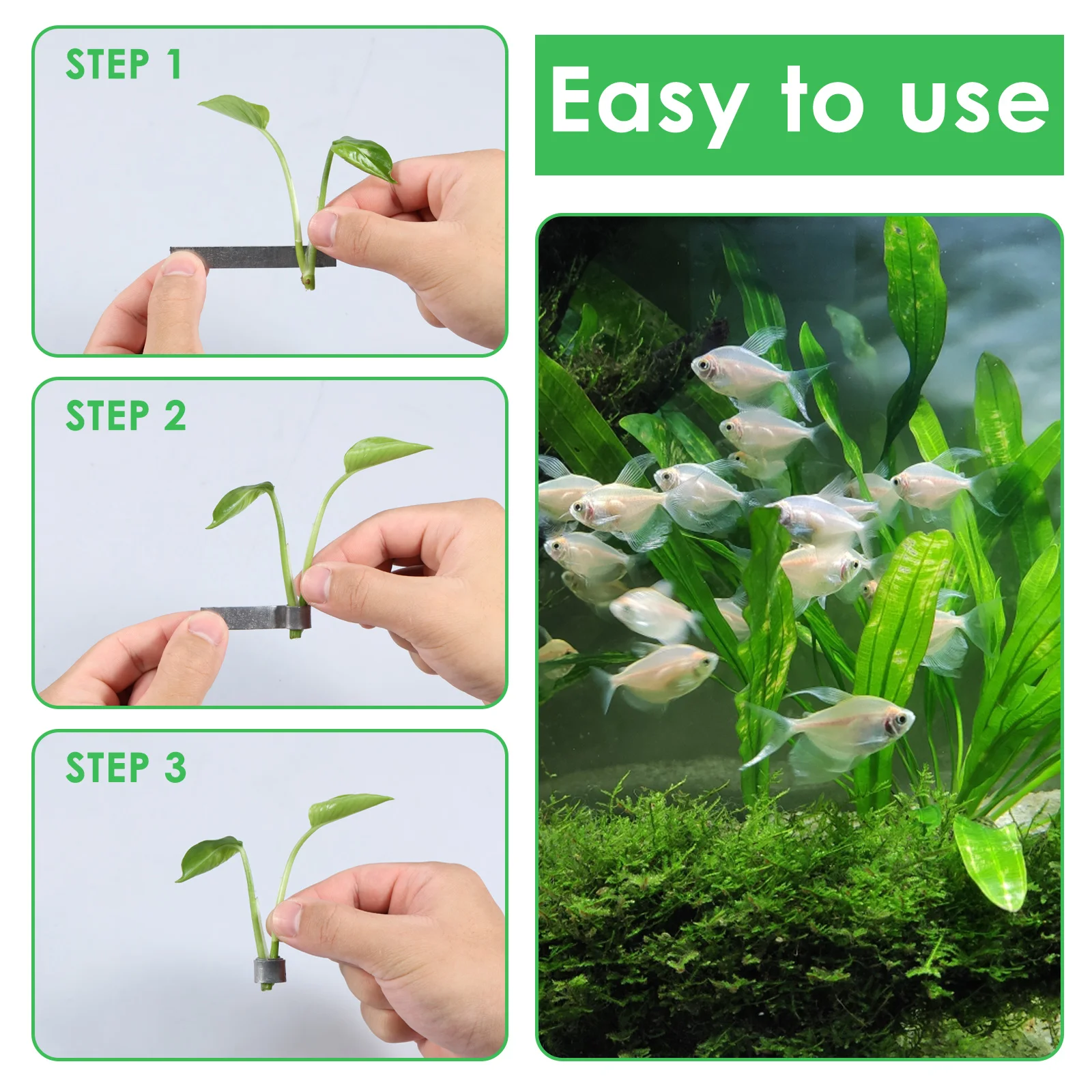 50Pcs Aquarium Plant Weights Folding Cuttable Metal Water Plant Weights Anchors Supplies Parts For Fishing Aquarium Holder