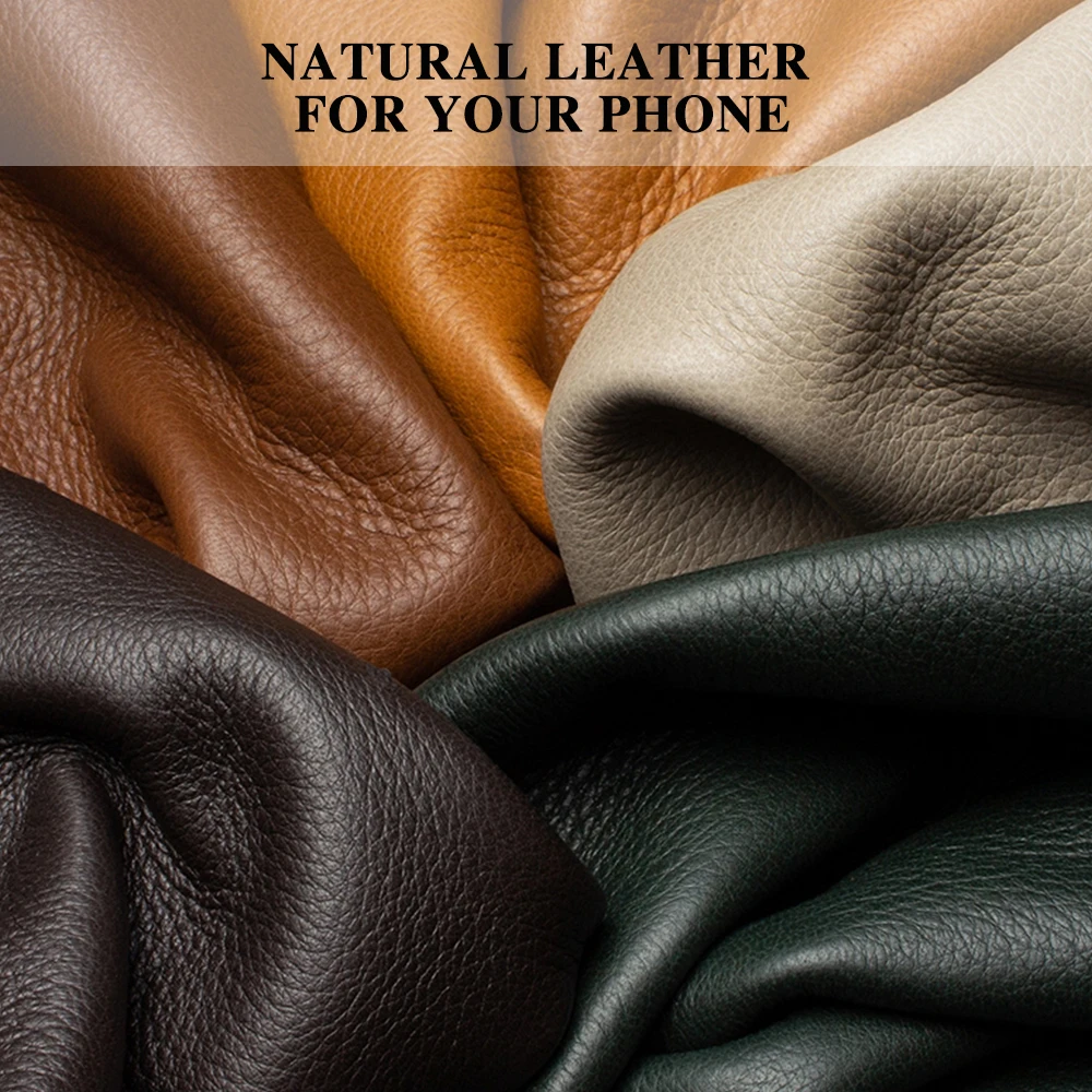 Premium Genuine Leather Plating Lichee Pattern Shockproof Hard Case Cover