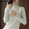 Womens Sweater Solid Mock Neck Inner Bottoming Shirt Korean Slim Fit Stretch Pullovers Autumn Winter Casual Knitted Warm Jumpers 4