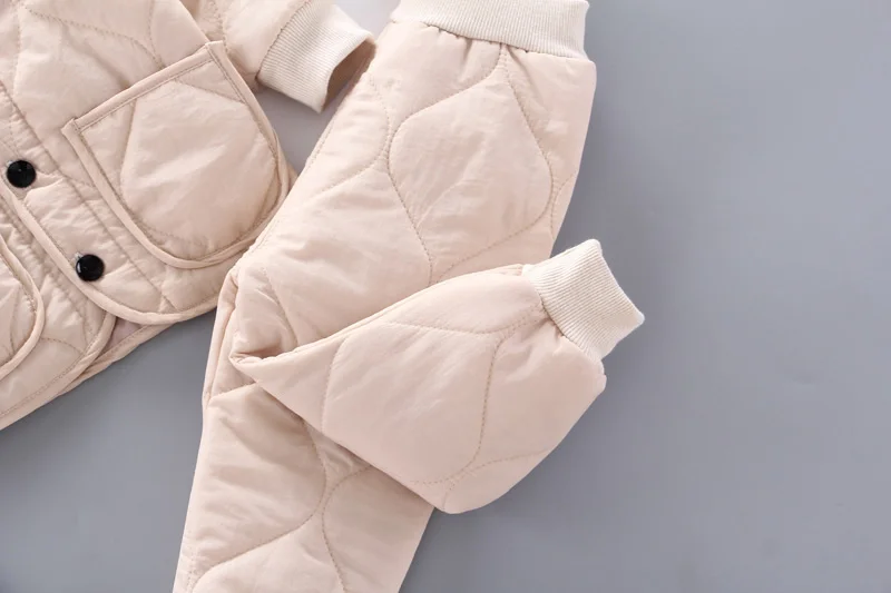 New Winter Children Keep Warm Clothes autumn Kids Boys Girls Thicken Cotton Jacket Pants 2Pcs/sets Baby Infant Casual Tracksuits