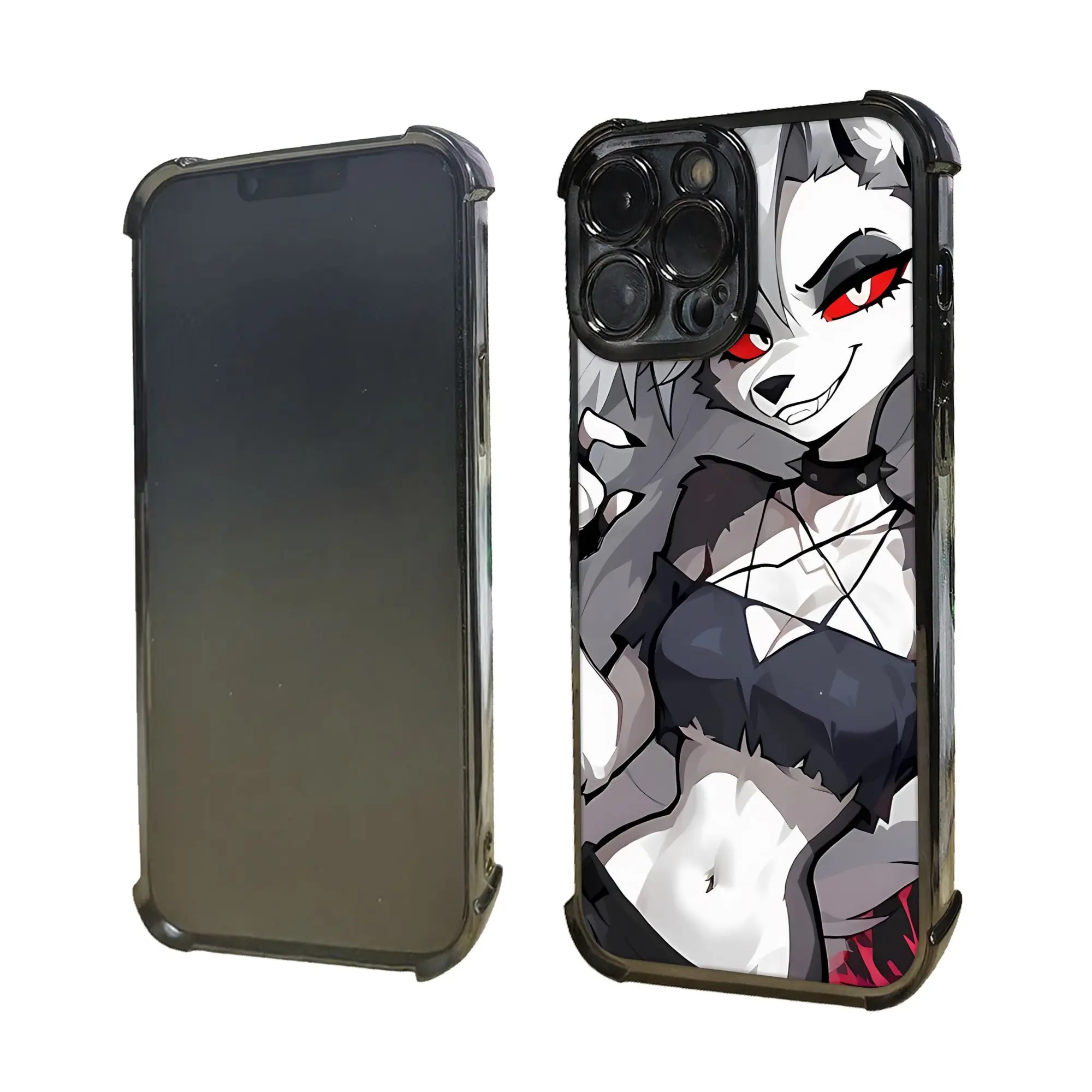 Loona Fan Goth Wolf Girl Neon Aesthetic Phone Case - Electroplated Finish